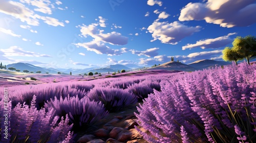 A field of lavender in full bloom, filling the air with a sweet and soothing fragrance