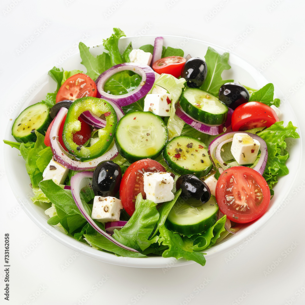 salad on white background, isolated salad on white background, isolated