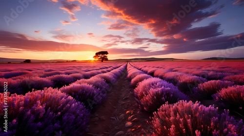 A field of lavender in full bloom, filling the air with a sweet and soothing fragrance