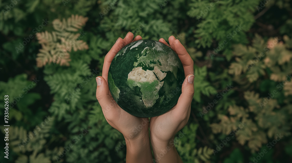 Human hands cradle a tree, symbolizing care for our planet and environment in a global context Human hands cradle a tree, symbolizing care for our planet and environment in a global context
