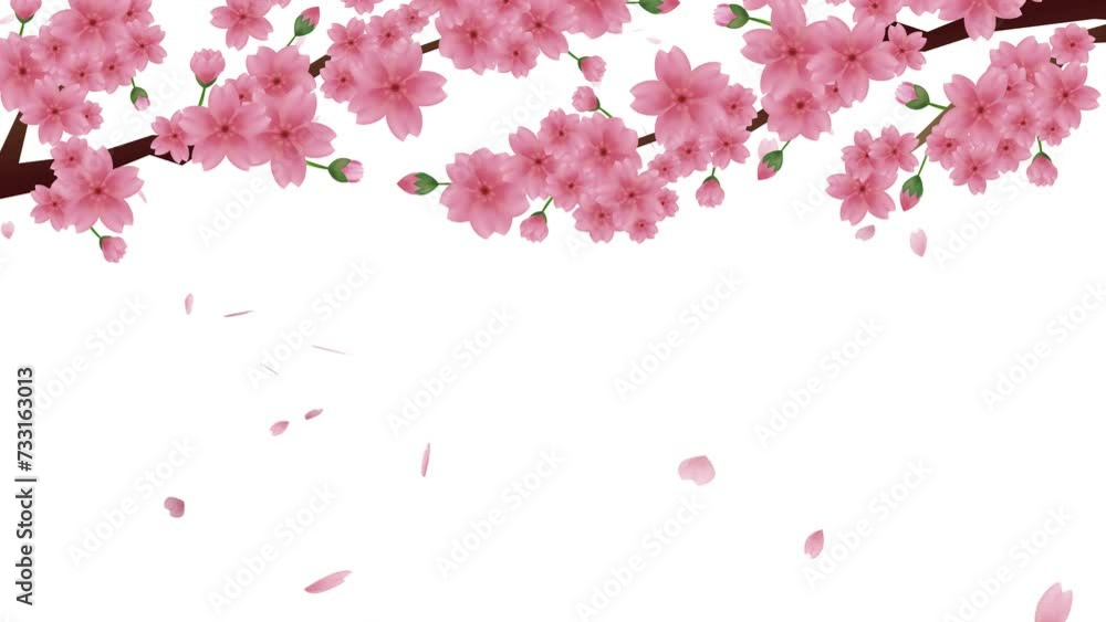 桜の花びらが散るアニメーション