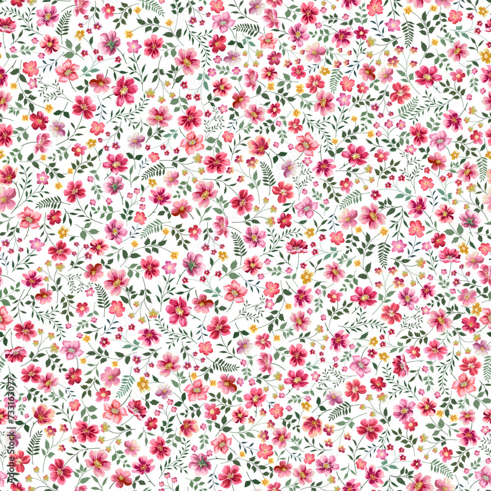 seamless floral pattern with red flowers seamless floral pattern with red flowers