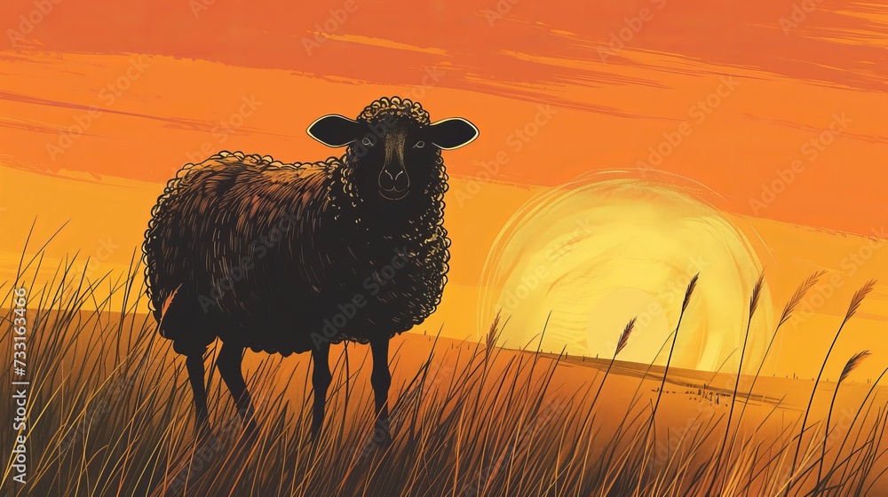 Obraz premium sheep in the field