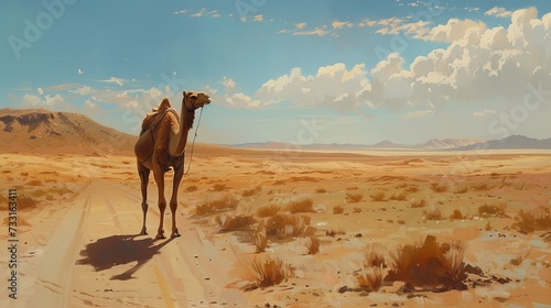 camel in the desert