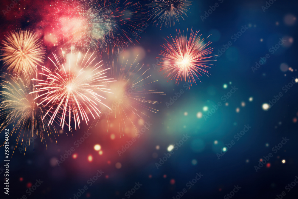 Fototapeta premium Fireworks festive holidays celebration concept.
