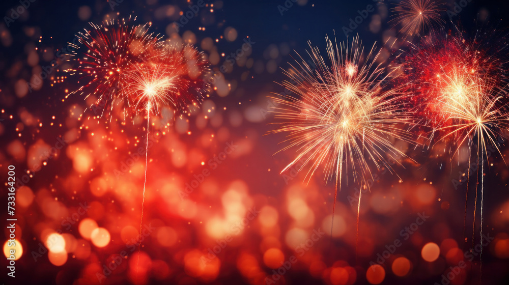 Fototapeta premium Fireworks festive holidays celebration concept.