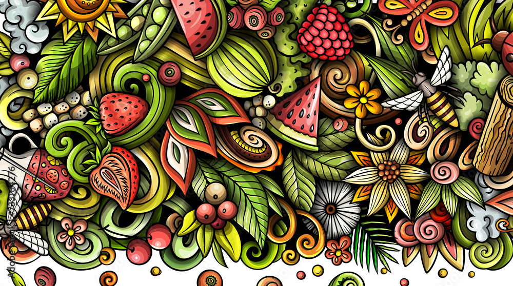 Summer nature cartoon banner Summer nature cartoon banner