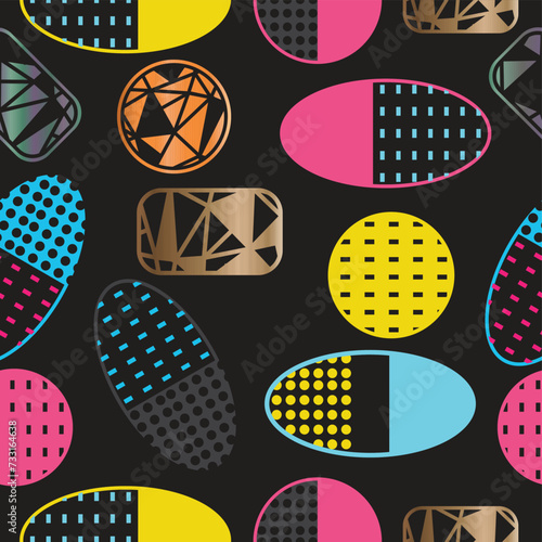 colorful dots capsules abstract seamless pattern vector