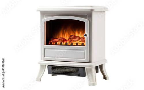 Portable Miniature Fireplace Heater Isolated on Transparent Background PNG.