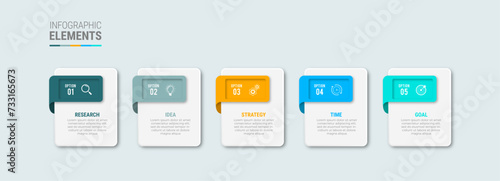 Business infographic template design icons 5 options or steps