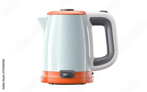 Mini Travel Electric Kettle with Folding Handle Isolated on Transparent Background PNG.