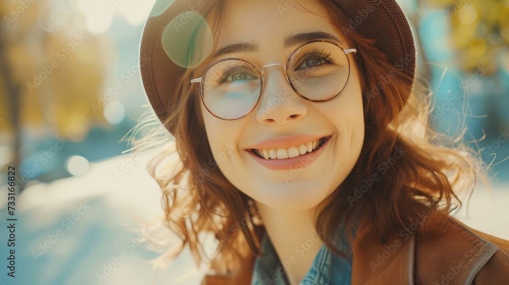 Cool hipster student woman wearing eyewear glasses . Caucasian female university student looking at camera smiling happy. Cool hipster student woman wearing eyewear glasses . Caucasian female university student looking at camera smiling happy.