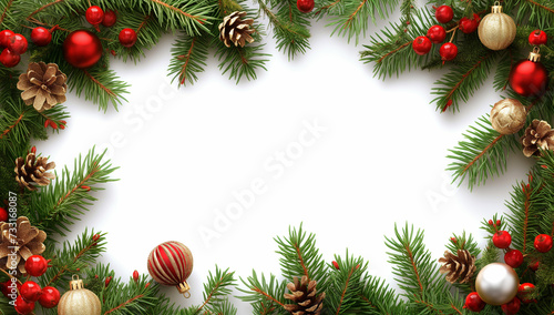 Christmas frame border with white background.