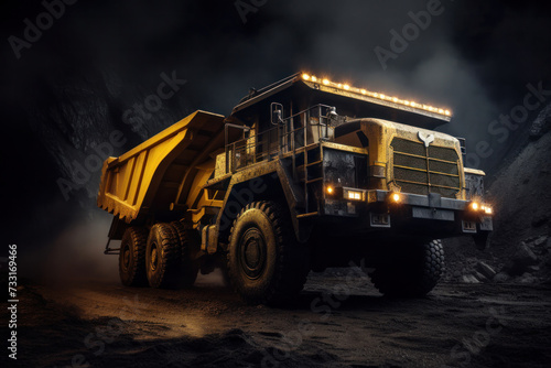 A big yellow mining truck for coal anthracite. © Wararat