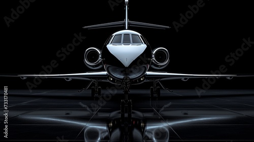 Every polished detail of the jet shines against the understated backdrop, © olegganko