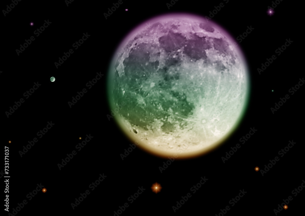 The moon in the night sky