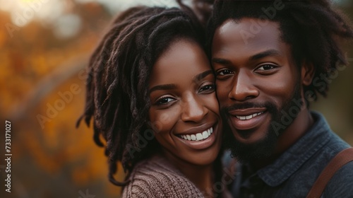 In this heartwarming shot, the Black couple's happiness is palpable, spreading warmth all around