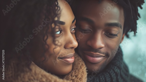 With a tender gaze, the Black couple shares a moment of pure love, captured b...