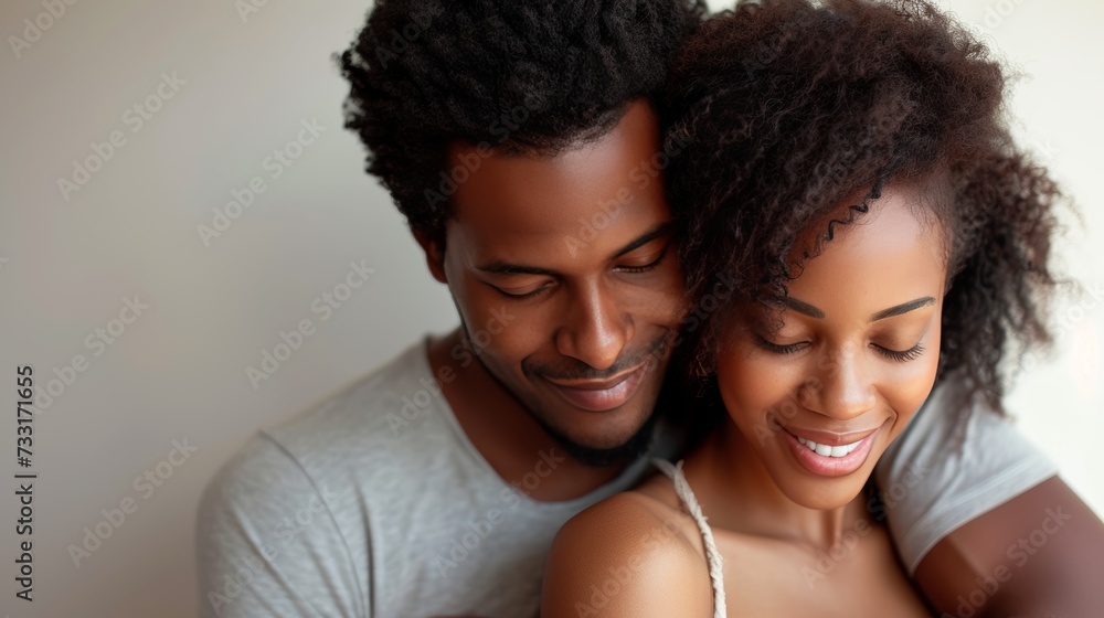 Wrapped in each other's arms, the Black couple shares a genuine and ...