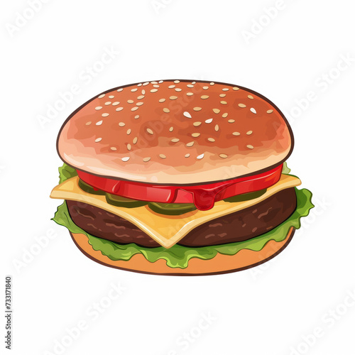 burger on white background  isolated