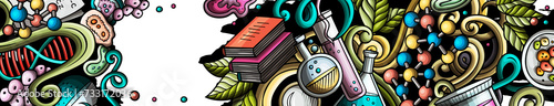 Science cartoon banner design