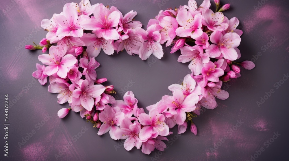 pink flowers in the shape of a heart. bouquet for Valentine's Day, Women's Day, March 8. greeting card. space for text pink flowers in the shape of a heart. bouquet for Valentine's Day, Women's Day, March 8. greeting card. space for text