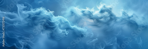 Abstract blue smoke on blue background. Creative banner image.