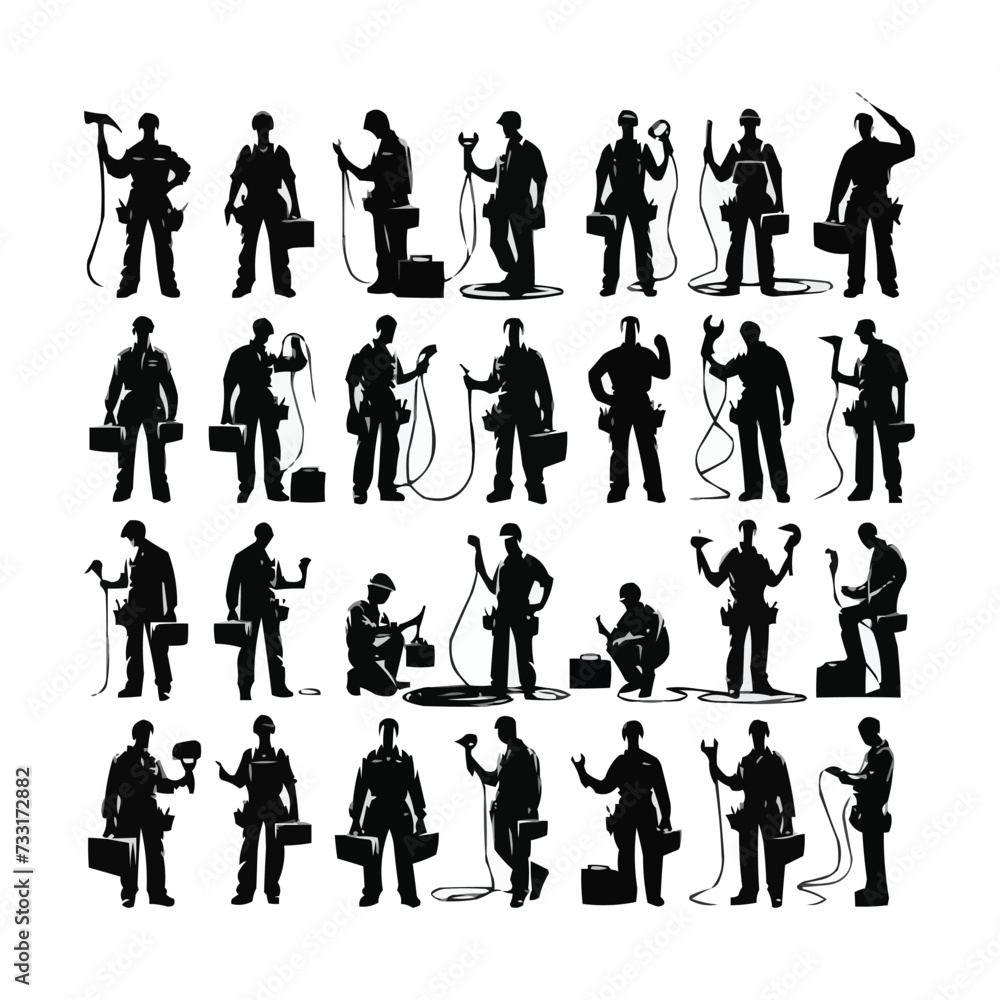 silhouettes Vector collection white background silhouettes Vector collection white background