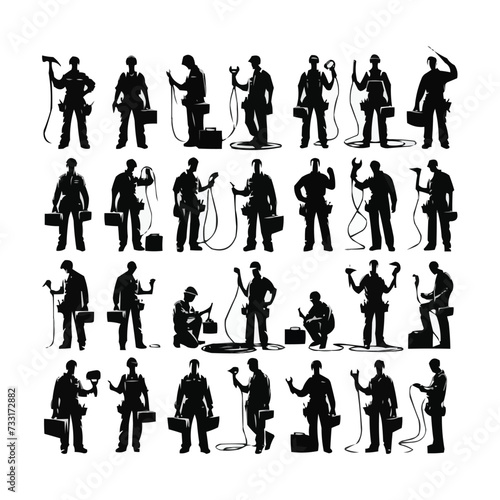 silhouettes Vector collection white background