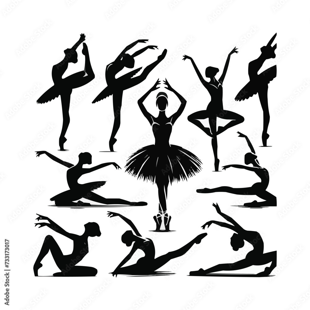 silhouettes Vector collection white background