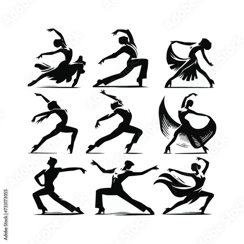 Wallpaper Mural silhouettes Vector collection white background Torontodigital.ca