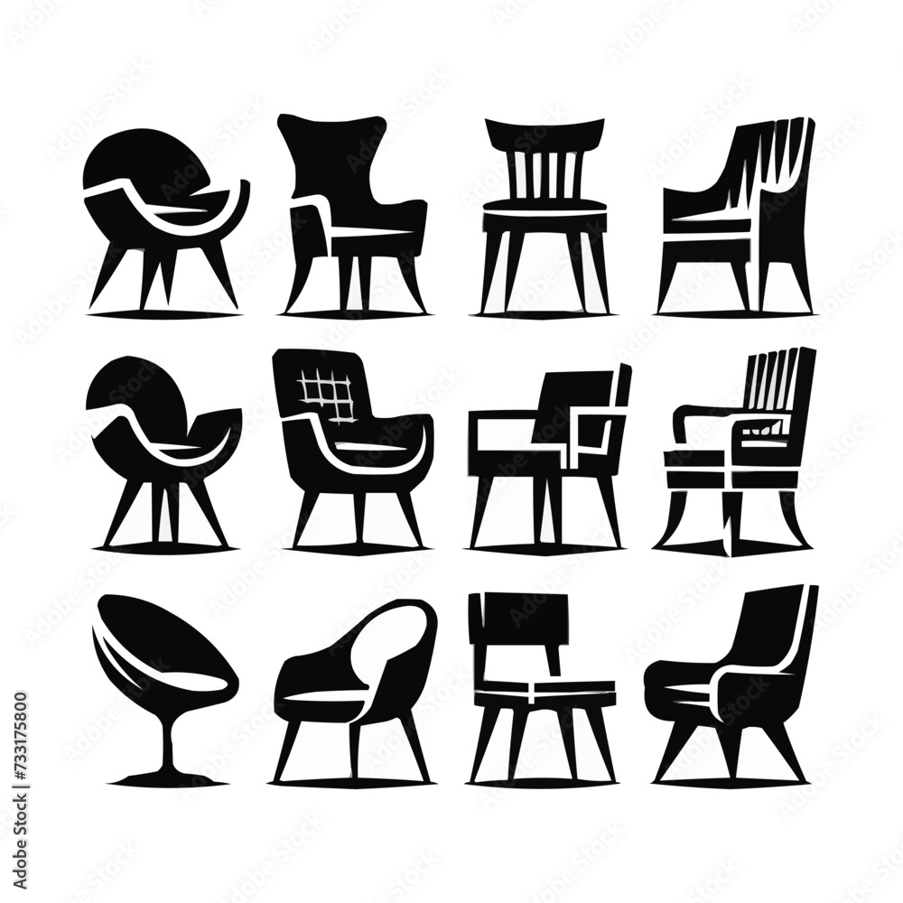 silhouettes Vector collection white background silhouettes Vector collection white background