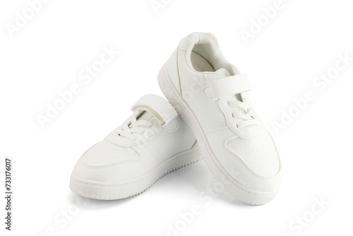 White Sport shoes isolated on white background with clipping path.