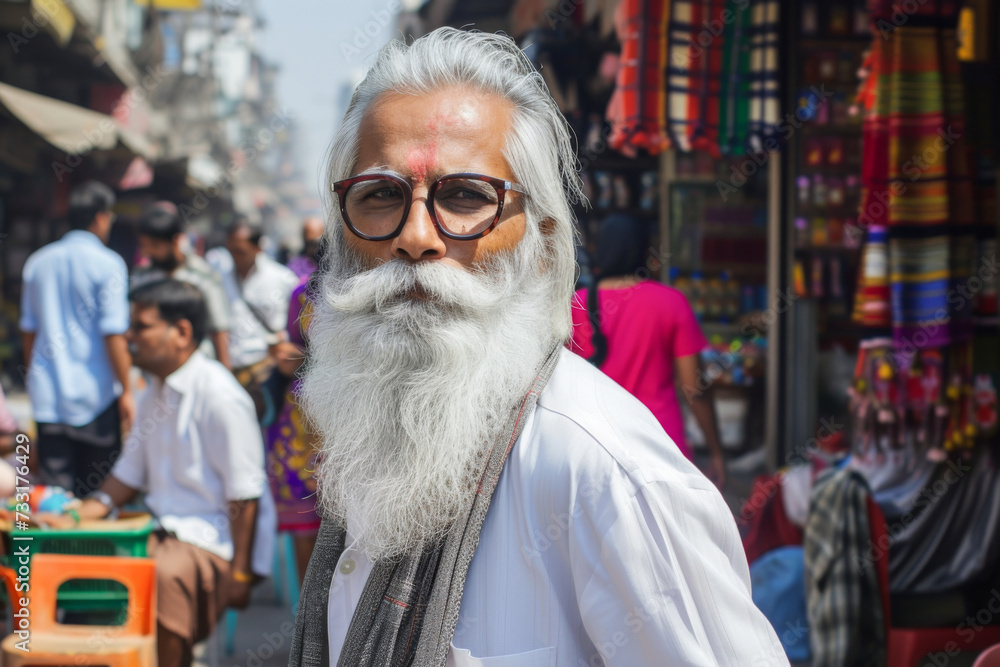 Portrait of a Sadhu visiting the Pashupatinath temple in the morning Portrait of a Sadhu visiting the Pashupatinath temple in the morning