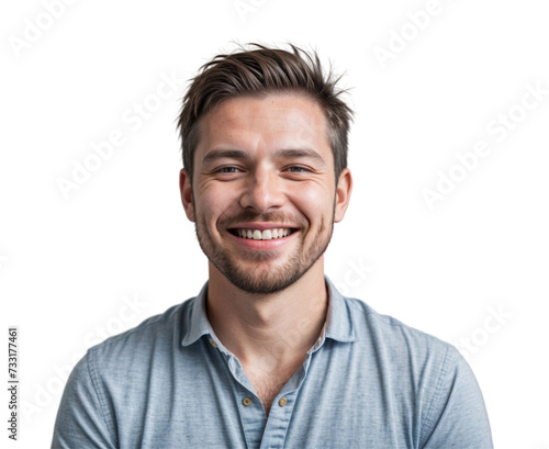 Handsome Young Man Smiling, Isolated on Transparent Background