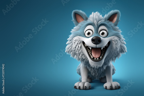 Cute Cartoon Wolf Character...