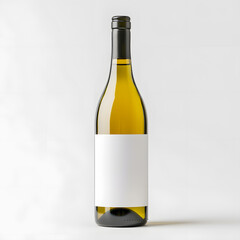 A bottle of white wine isolated on white background for mockup 