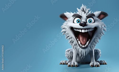 Cute Cartoon Wolf Character...