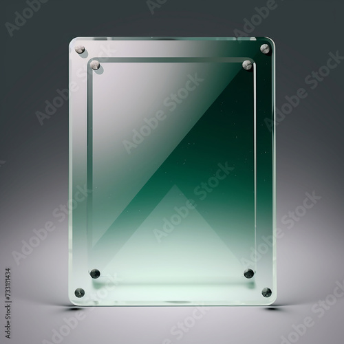 Transparent glass name plate frame