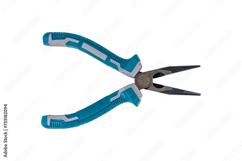 Obraz premium Stainless steel metal pliers isolated on white background.