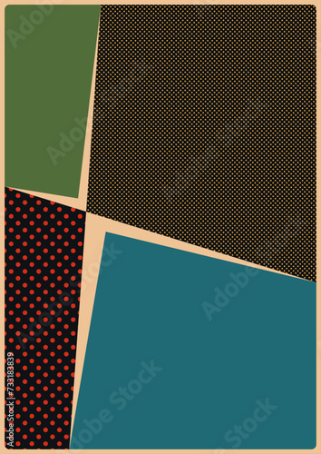 1960s Background. Abstract Geometric Template for Retro Style Event Posters. 60s colors and Shapes  photo