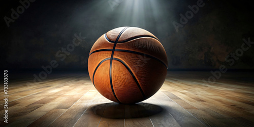 basketball ball on wooden floor in a sports setting © Uncle-Ice