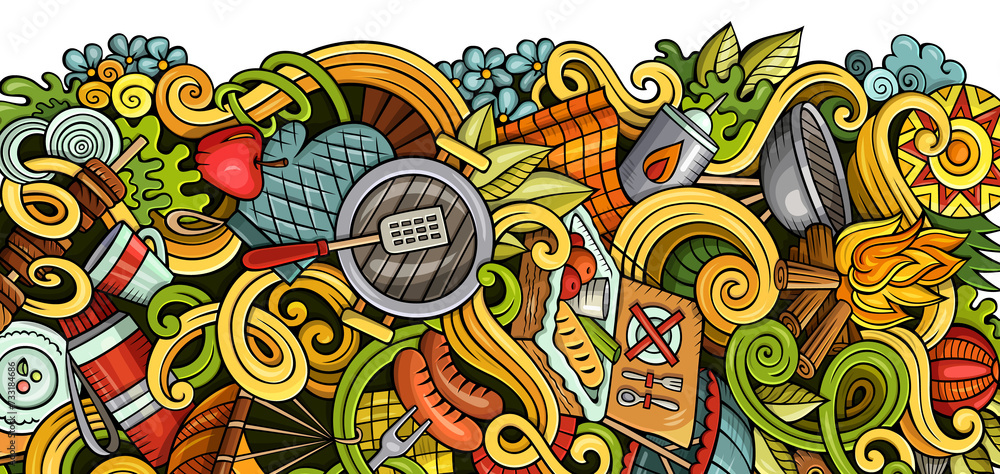 Picnic cartoon illustration Picnic cartoon illustration