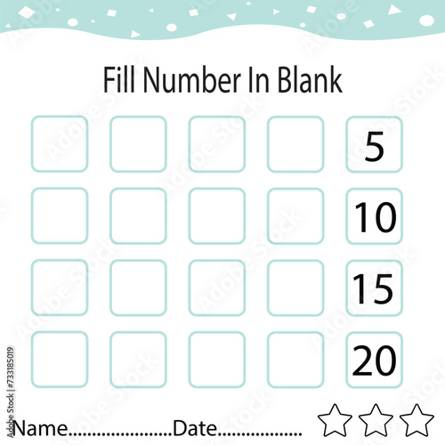 Fill number in the blanks with a 1-20 number