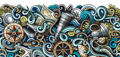 Nautical detailed cartoon illustration