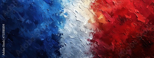 The French tricolor flag is artistically depicted with a dramatic interplay of light and shadow, capturing the dynamic spirit of France.