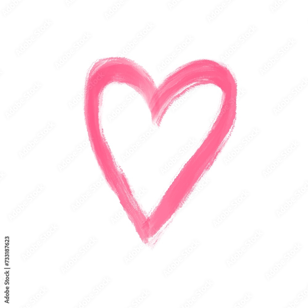 Textured heart illustration. Decorative elements for Valentine’s Day. Heart icon. Spring wallpaper 