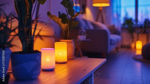 Smart home devices controlling lighting, temperature