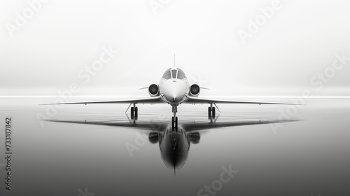 Soft reflections on the jet's surface harmonize with the minimalist aesthetic...