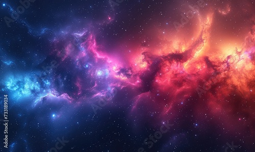 concept of a colorfull galaxy with exoplanets photo